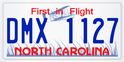 NC license plate DMX1127