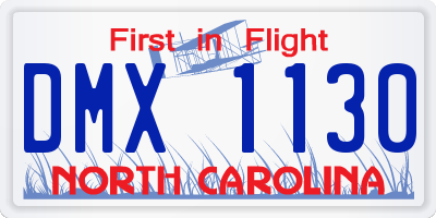 NC license plate DMX1130