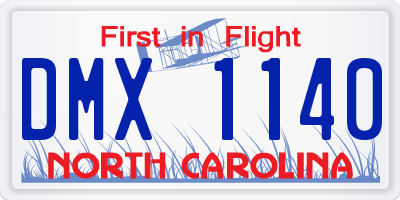 NC license plate DMX1140