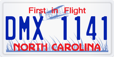 NC license plate DMX1141