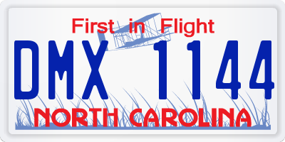 NC license plate DMX1144