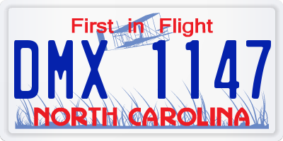 NC license plate DMX1147