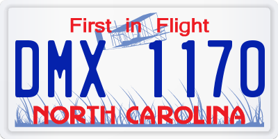 NC license plate DMX1170