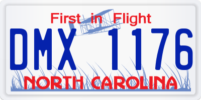 NC license plate DMX1176