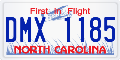 NC license plate DMX1185