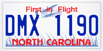 NC license plate DMX1190
