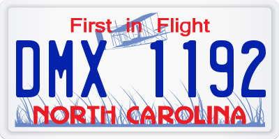 NC license plate DMX1192