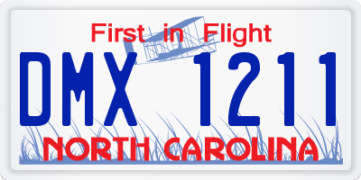 NC license plate DMX1211