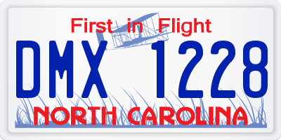 NC license plate DMX1228