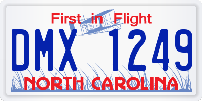NC license plate DMX1249