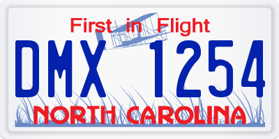 NC license plate DMX1254