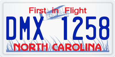 NC license plate DMX1258