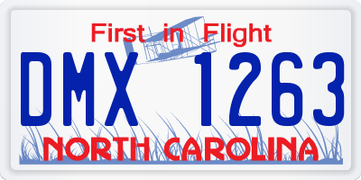 NC license plate DMX1263