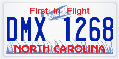 NC license plate DMX1268