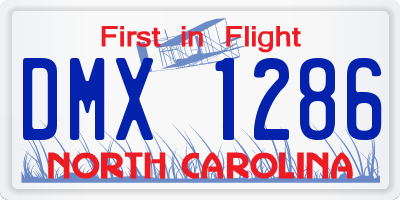 NC license plate DMX1286
