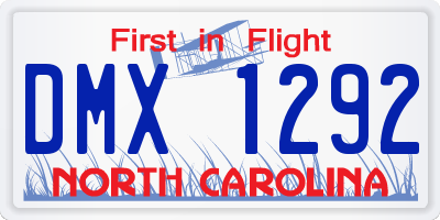 NC license plate DMX1292
