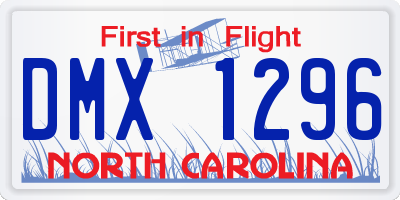 NC license plate DMX1296