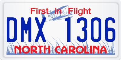 NC license plate DMX1306