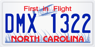 NC license plate DMX1322
