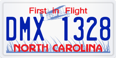 NC license plate DMX1328