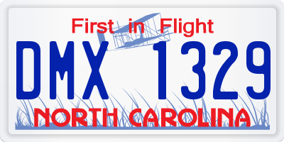 NC license plate DMX1329