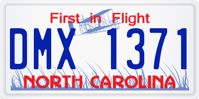 NC license plate DMX1371