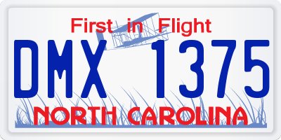 NC license plate DMX1375