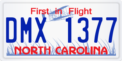 NC license plate DMX1377