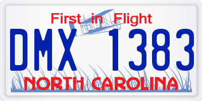 NC license plate DMX1383