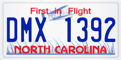 NC license plate DMX1392