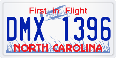 NC license plate DMX1396