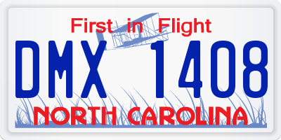 NC license plate DMX1408
