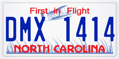NC license plate DMX1414