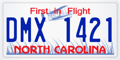 NC license plate DMX1421