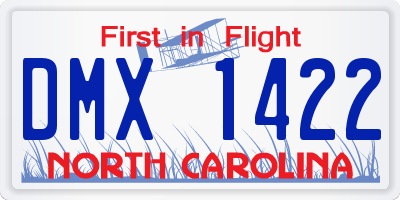 NC license plate DMX1422