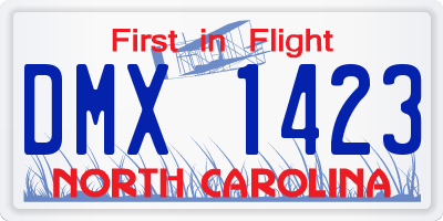 NC license plate DMX1423