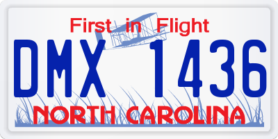 NC license plate DMX1436