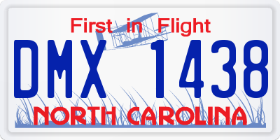 NC license plate DMX1438
