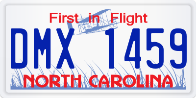 NC license plate DMX1459