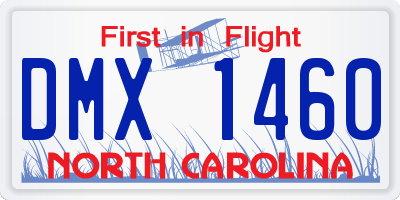 NC license plate DMX1460
