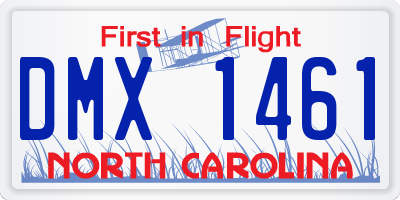 NC license plate DMX1461