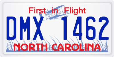 NC license plate DMX1462