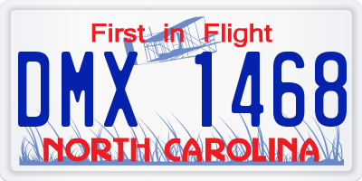 NC license plate DMX1468