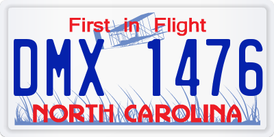 NC license plate DMX1476