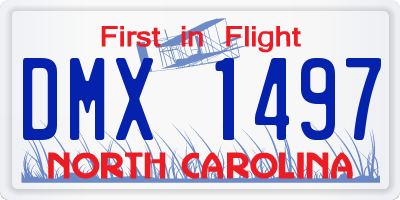 NC license plate DMX1497