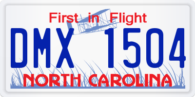 NC license plate DMX1504