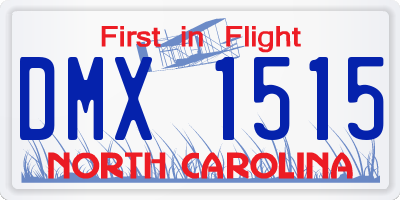 NC license plate DMX1515