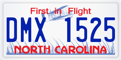 NC license plate DMX1525