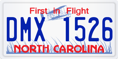NC license plate DMX1526