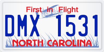 NC license plate DMX1531
